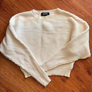 Express Women's Ribbed Cream Sweater